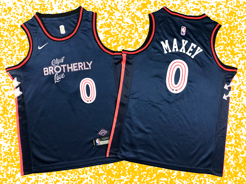 76ers #0 Maxey Deep Navy 2024 City Edition T-Shirt