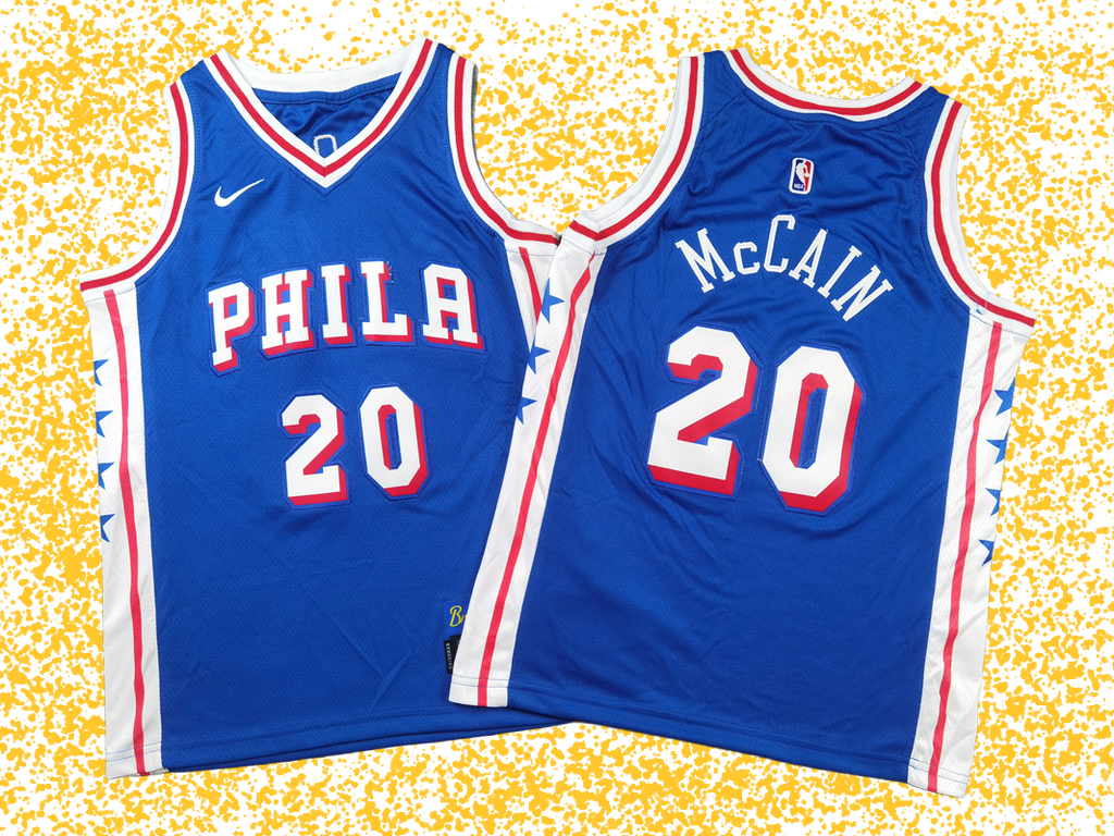 76ers #20 McCain Blue Icon Edition T-Shirt