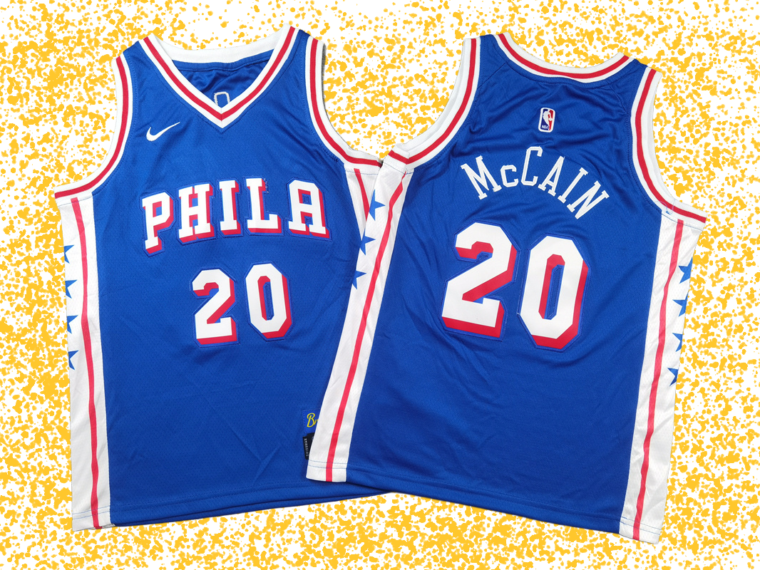 76ers #20 McCain Blue Icon Edition T-Shirt