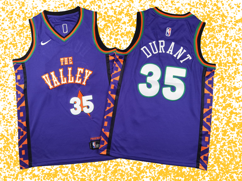Suns #35 Durant Purple City Edition T-Shirt