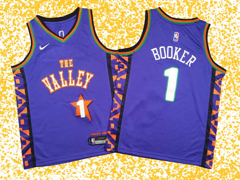 Phoenix Suns #1 Booker Purple City Edition T-Shirt