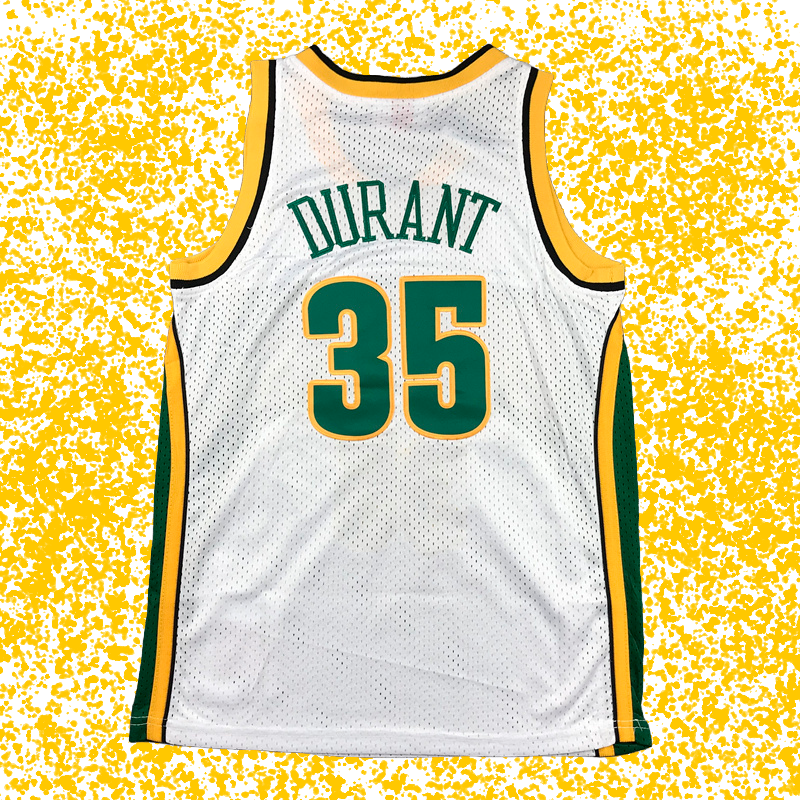 SuperSonics #35 Durant White Retro Classic Edition T-Shirt