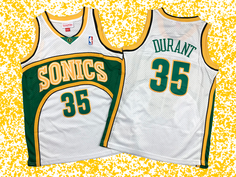 SuperSonics #35 Durant White Retro Classic Edition T-Shirt