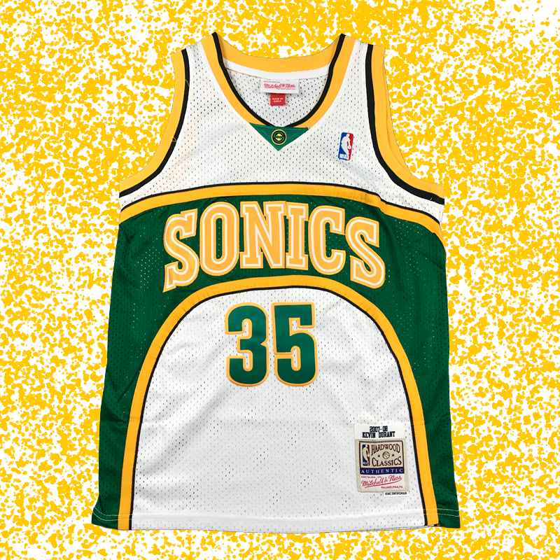 SuperSonics #35 Durant White Retro Classic Edition T-Shirt