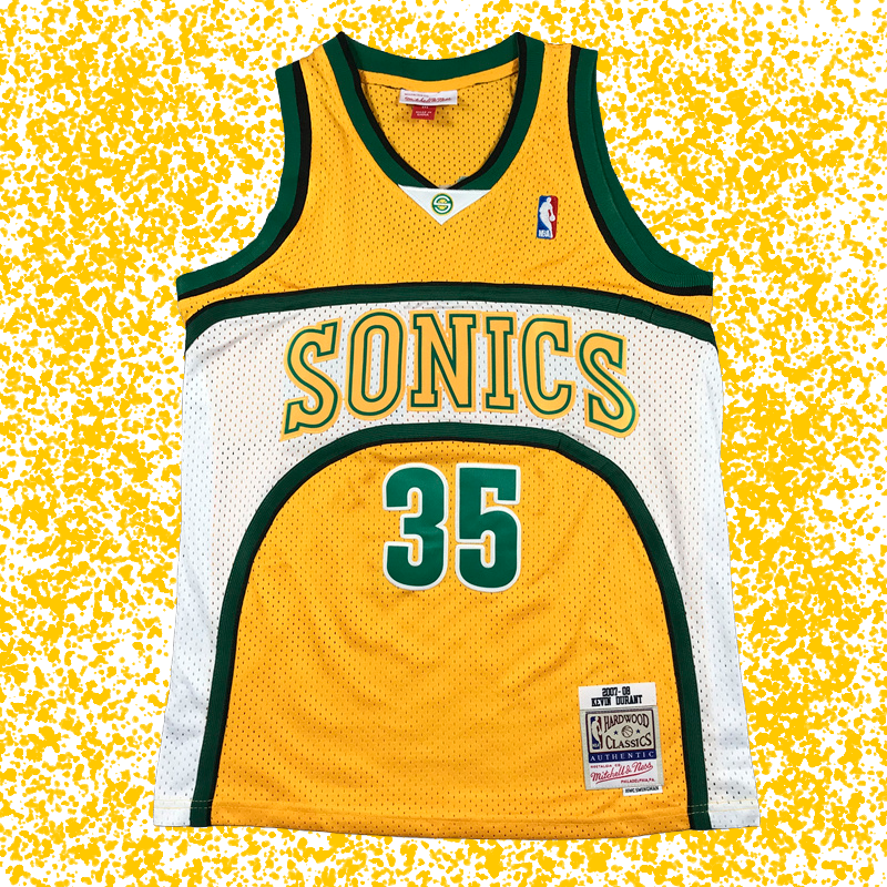 SuperSonics #35 Durant Yellow Icon Edition T-Shirt
