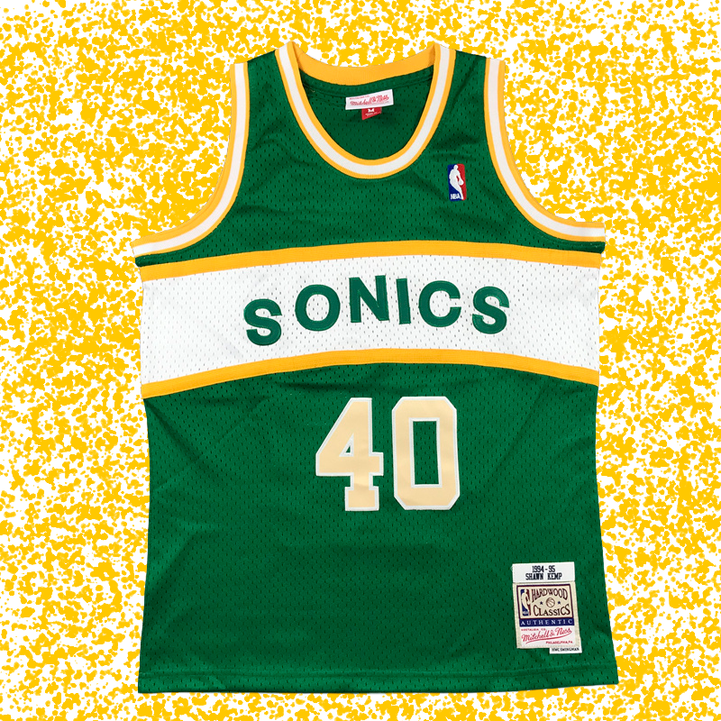 SuperSonics #40 Kemp Green Classic Edition T-Shirt