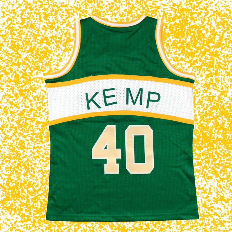 SuperSonics #40 Kemp Green Classic Edition T-Shirt