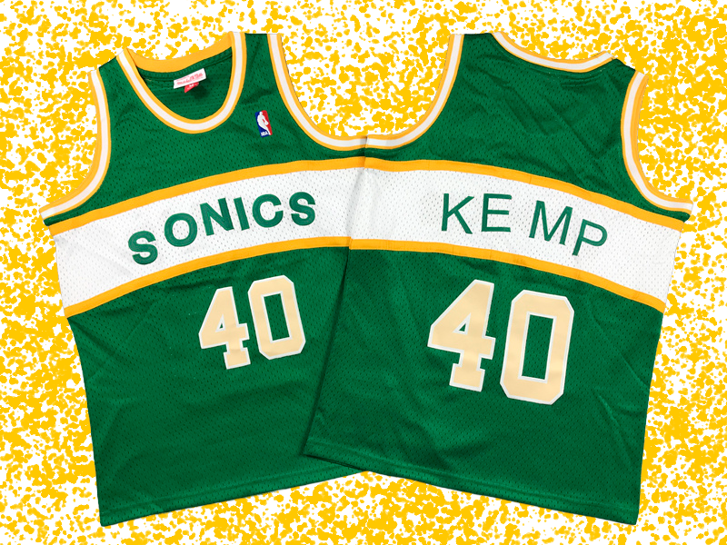 SuperSonics #40 Kemp Green Classic Edition T-Shirt